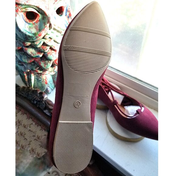 NWOT Loft Ballet Lace Tie Pointed Toe Flats - Picture 4 of 4